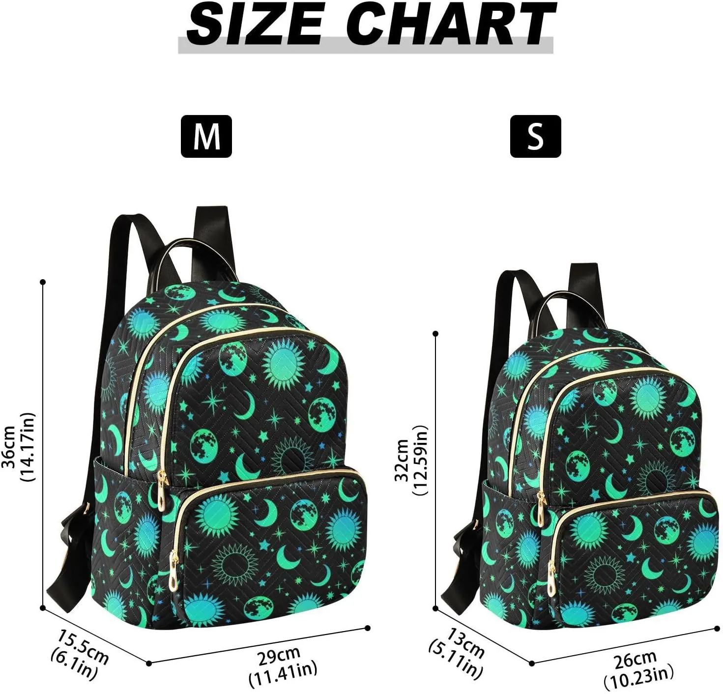 ALAZA Sun Moon and Stars Small Backpack Purse for Women Travel Bag Fashion Daypack Back Pack Shoulder Bag