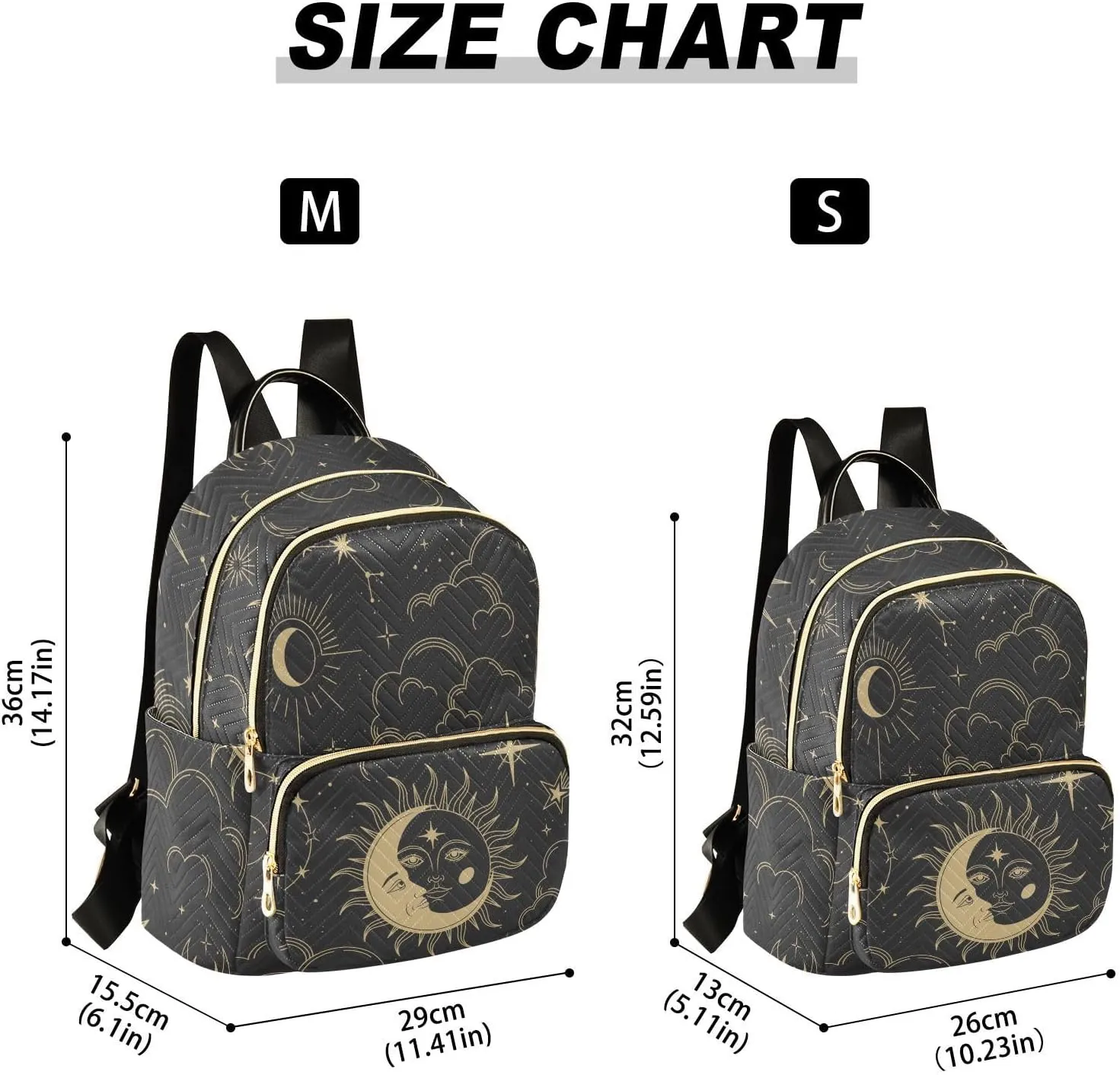 ALAZA Sun Moon Stars Constellations Witchery Mini Backpack Purse for Women Travel Bag Fashion Daypack Back Pack Shoulder Bag