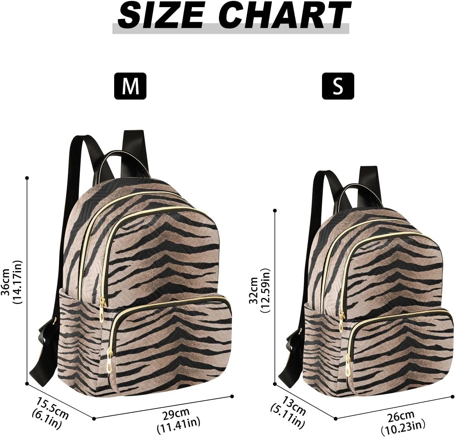 ALAZA Tiger Print Animal Stripe Mini Backpack Purse for Women Travel Bag Fashion Daypack Back Pack Shoulder Bag