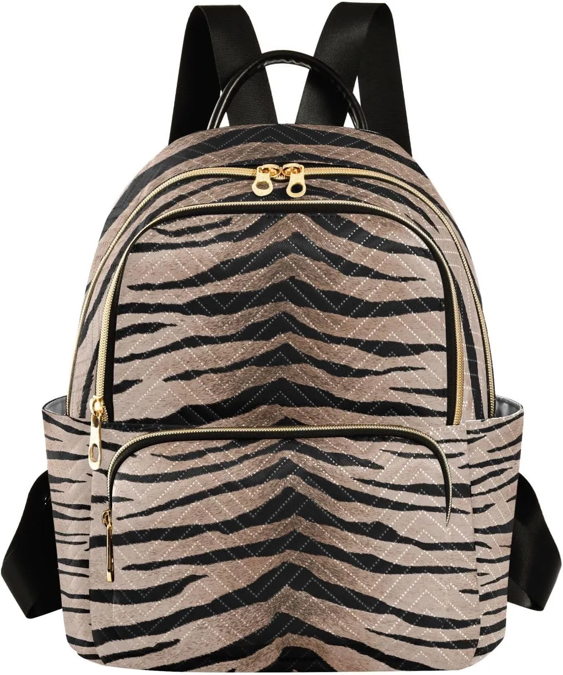 ALAZA Tiger Print Animal Stripe Mini Backpack Purse for Women Travel Bag Fashion Daypack Back Pack Shoulder Bag