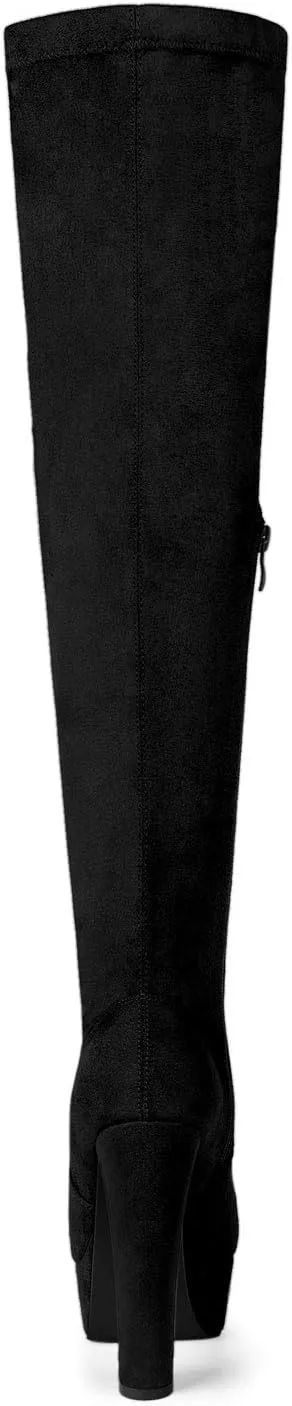 Allegra K Women's Platform Block Heel over Knee High Boots