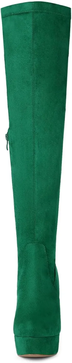 Allegra K Women's Platform Block Heel over Knee High Boots