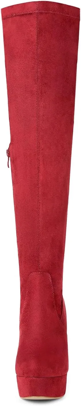 Allegra K Women's Platform Block Heel over Knee High Boots