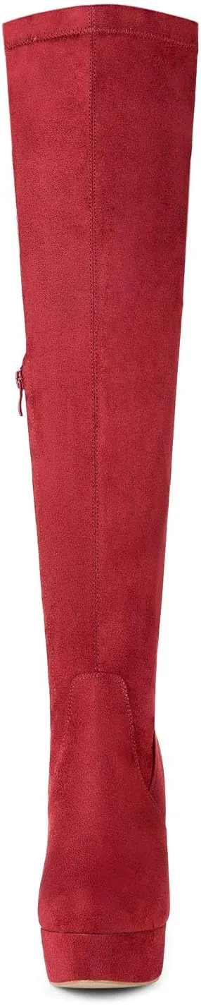 Allegra K Women's Platform Block Heel over Knee High Boots