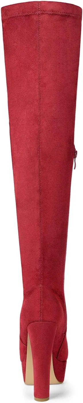 Allegra K Women's Platform Block Heel over Knee High Boots