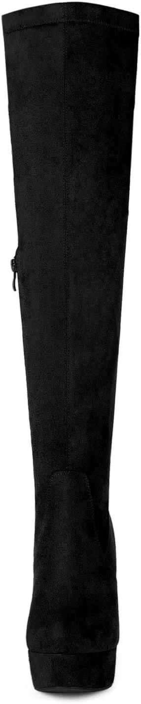 Allegra K Women's Platform Block Heel over Knee High Boots