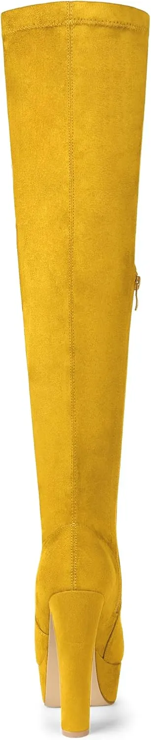 Allegra K Women's Platform Block Heel over Knee High Boots