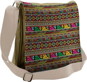 Ambesonne African Messenger Bag, Colorful Indigenous Art, Unisex Cross-body