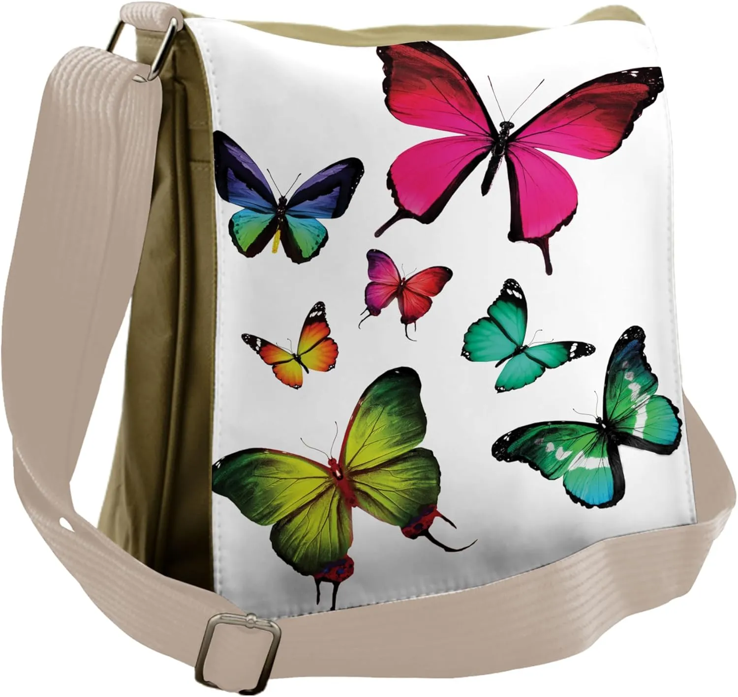 Ambesonne Colorful Messenger Bag, Summer Tropic Jungle, Unisex Cross-body