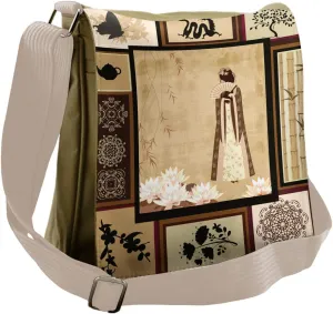Ambesonne Eastern Messenger Bag, Girl in Dress Cultural, Unisex Cross-body