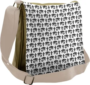 Ambesonne Egyptian Messenger Bag, Hieroglyphic Pattern, Unisex Cross-body