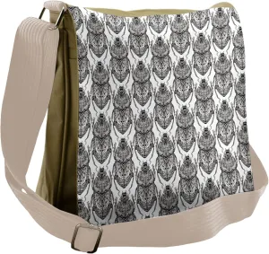 Ambesonne Egyptian Messenger Bag, Mythological Scarabs, Unisex Cross-body