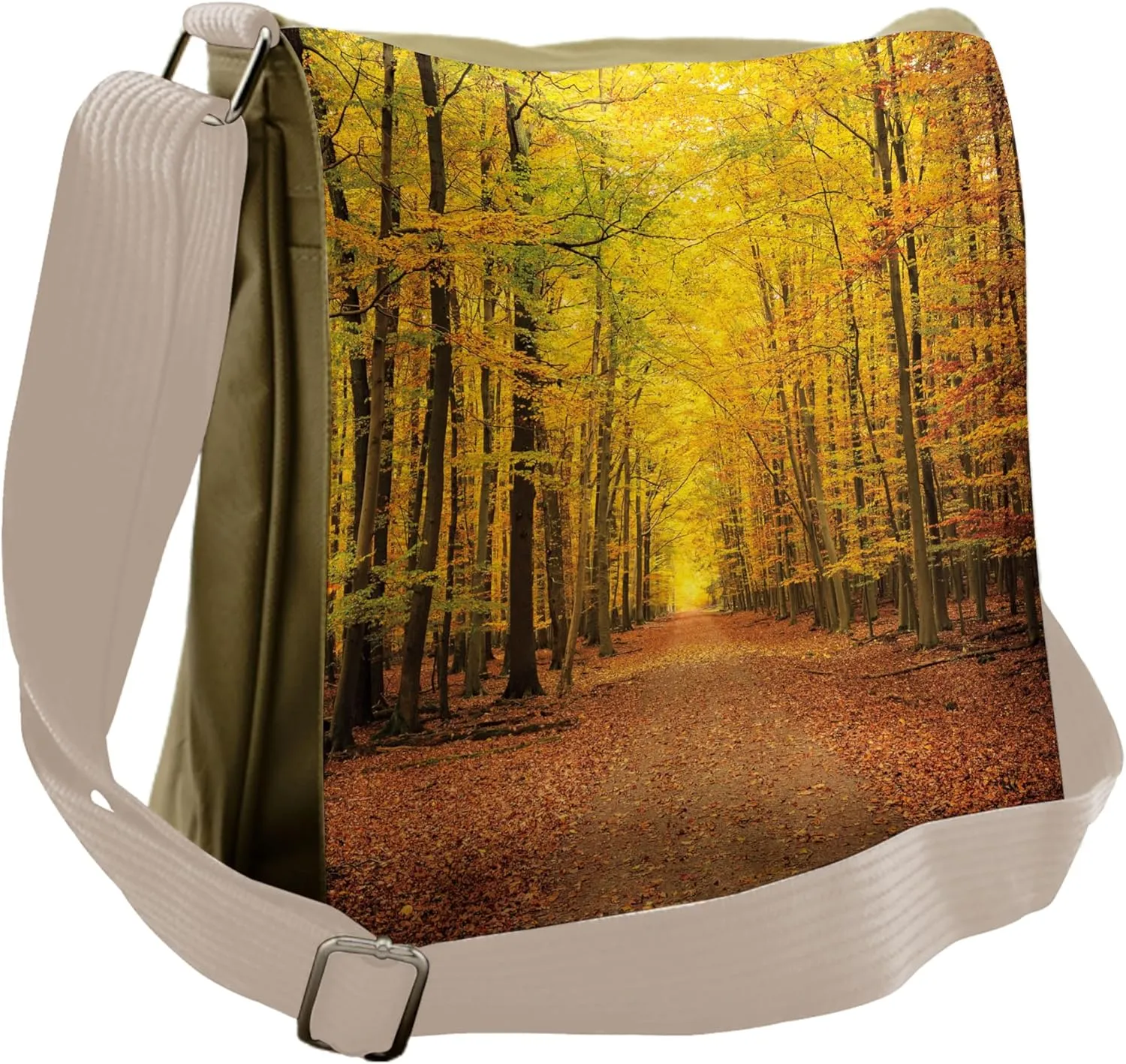 Ambesonne Fall Messenger Bag, Seasonal Scenic Park, Unisex Cross-body