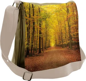 Ambesonne Fall Messenger Bag, Seasonal Scenic Park, Unisex Cross-body