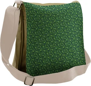 Ambesonne Irish Messenger Bag, Intricate Clover Twigs, Unisex Cross-body