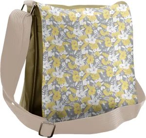 Ambesonne Luau Messenger Bag, Hawaii Vegetation Vintage, Unisex Cross-body