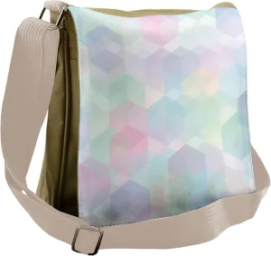 Ambesonne Pastel Messenger Bag, Hexagonal Soft, Unisex Cross-body