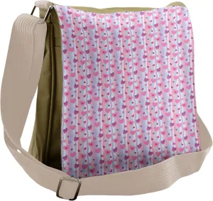 Ambesonne Purple Messenger Bag, Sentimental Composition, Unisex Cross-body