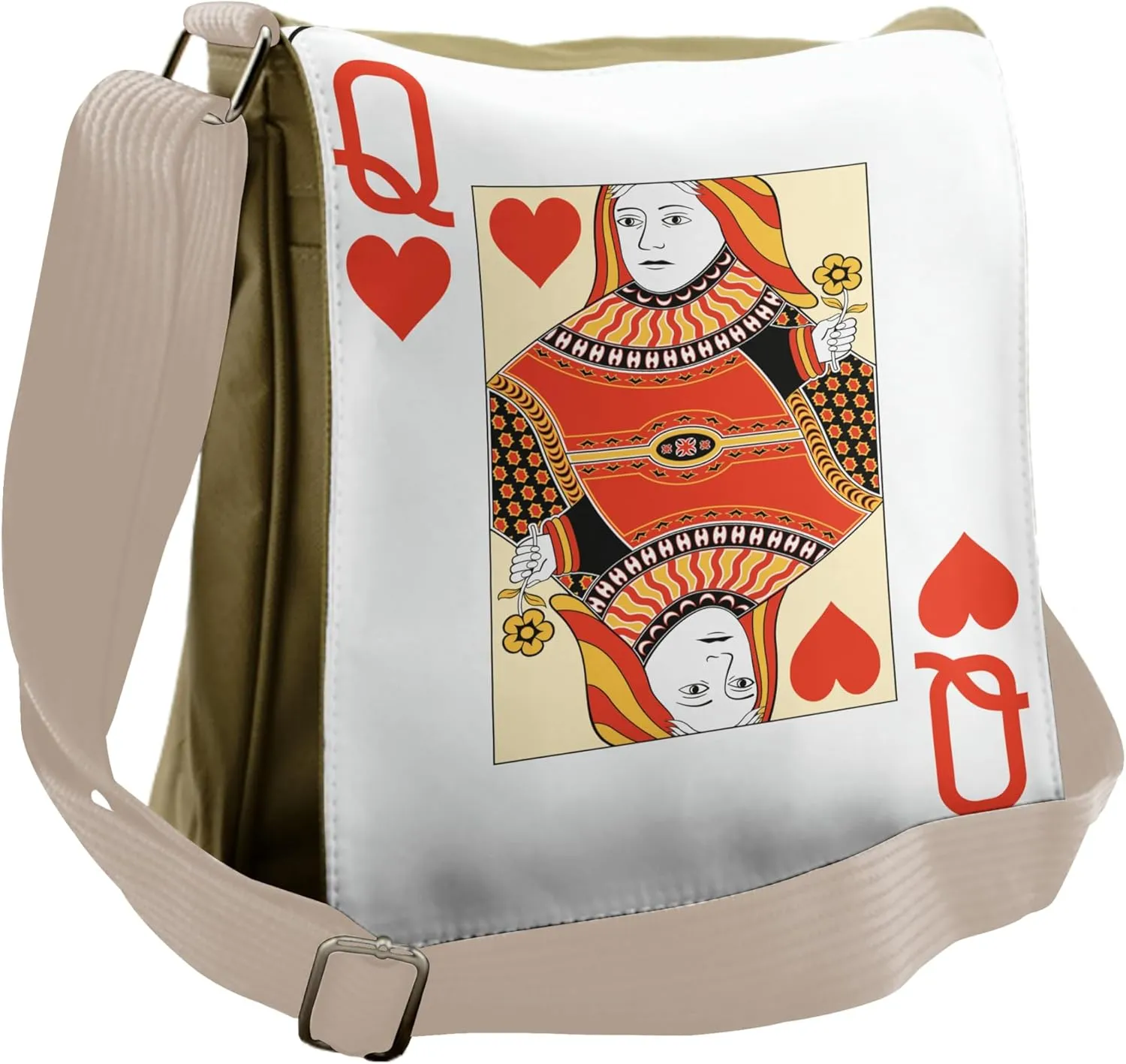 Ambesonne Queen Messenger Bag, Playing Poker Card Deck, Unisex Cross-body