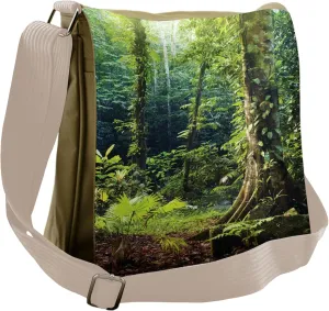Ambesonne Rainforest Messenger Bag, Wild Ivy on Trees, Unisex Cross-body