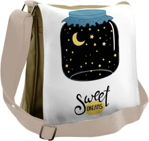 Ambesonne Saying Messenger Bag, Night Sky in a Jar, Unisex Cross-body