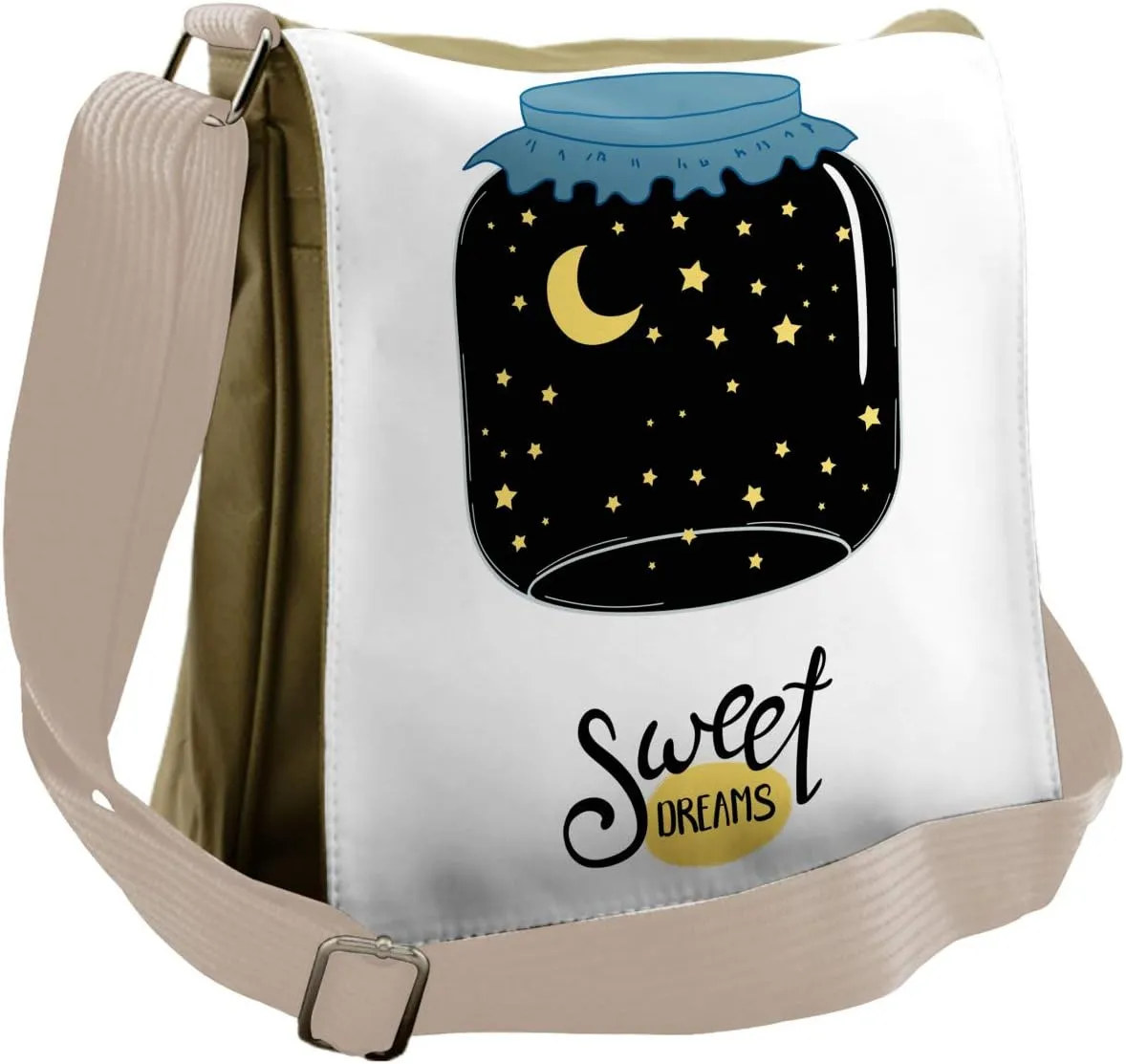 Ambesonne Saying Messenger Bag, Night Sky in a Jar, Unisex Cross-body