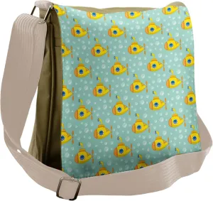 Ambesonne Yellow Submarine Messenger Bag, Nautical Style, Unisex Cross-body