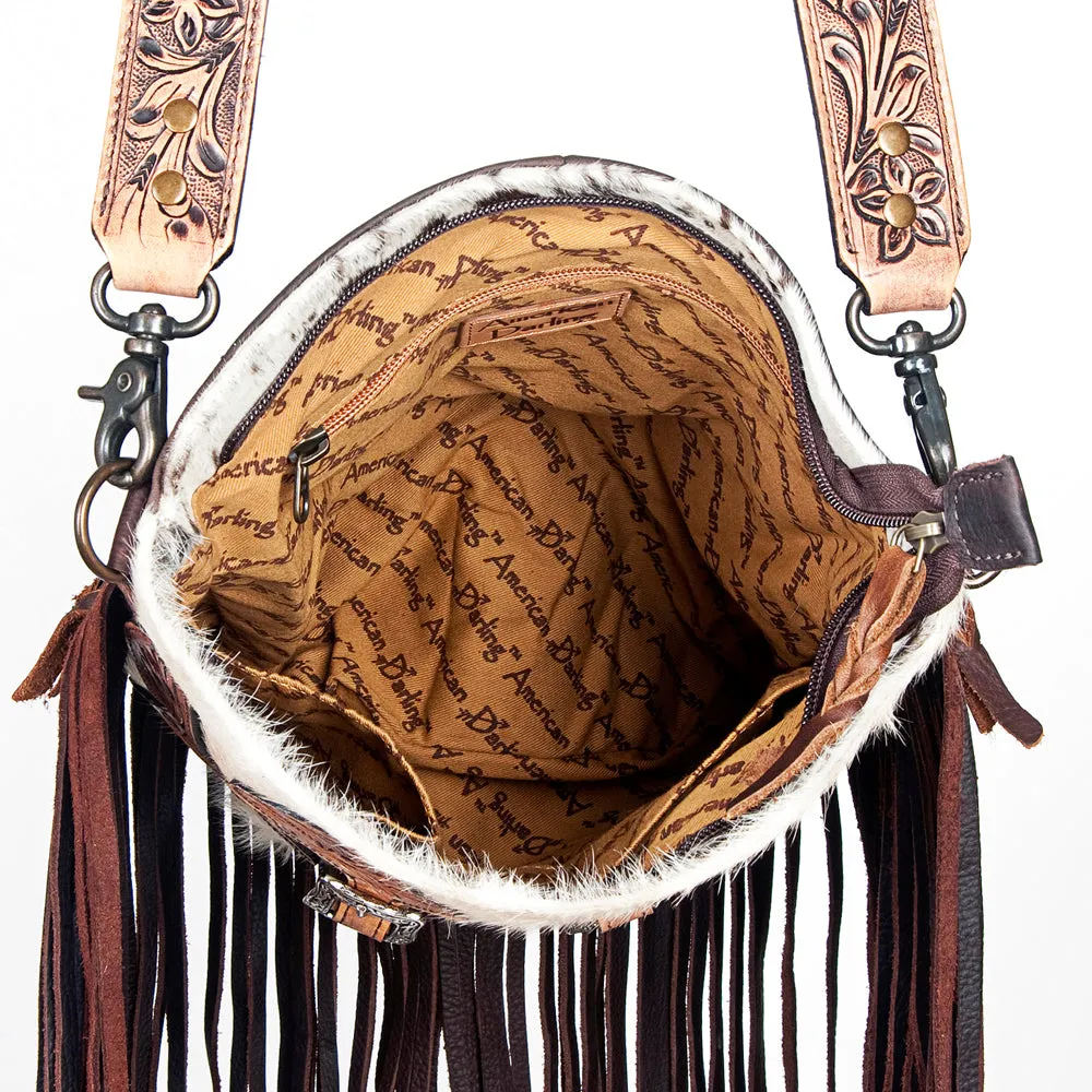 American Darling ADBG393 Messenger Hand Tooled Hair-On Genuine Leather Women Bag Western Handbag Purse