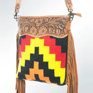 American Darling ADBGZ270 Messenger Hand Tooled Saddle Blanket Genuine Leather Women Bag Western Handbag Purse
