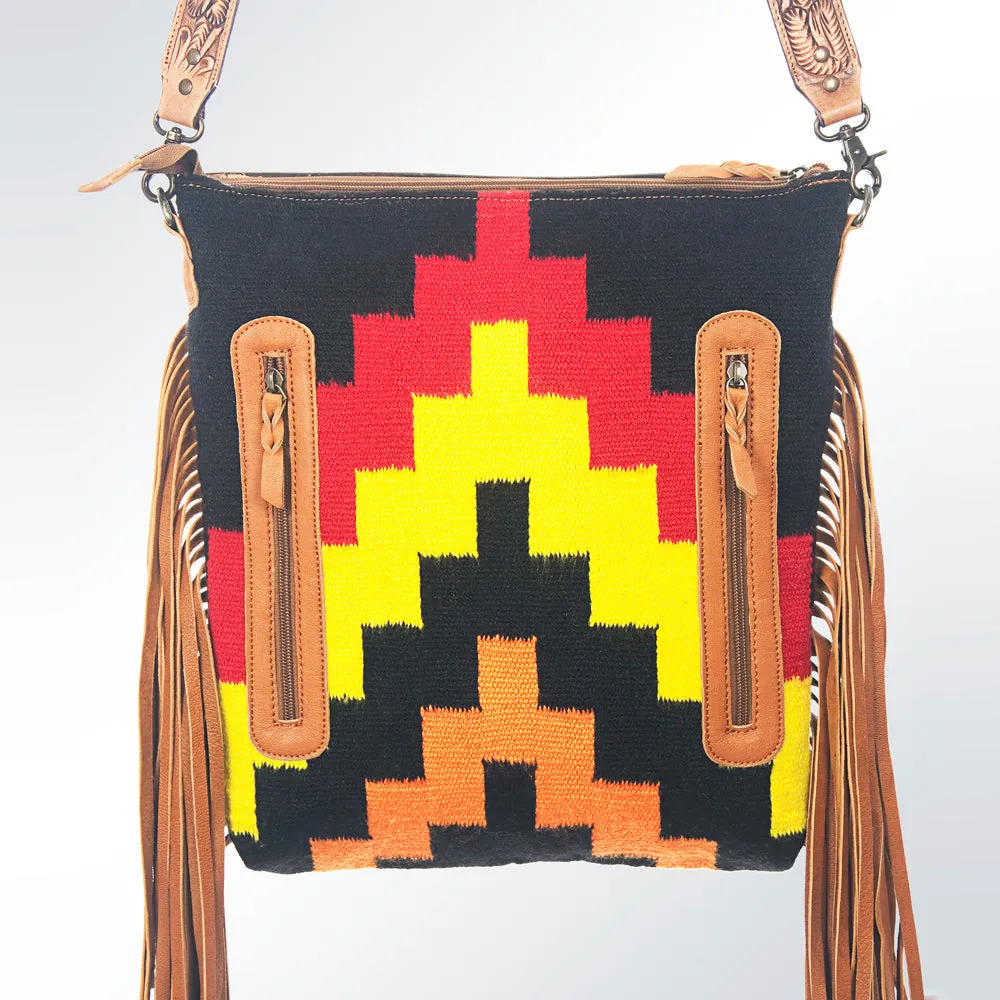 American Darling ADBGZ270 Messenger Hand Tooled Saddle Blanket Genuine Leather Women Bag Western Handbag Purse