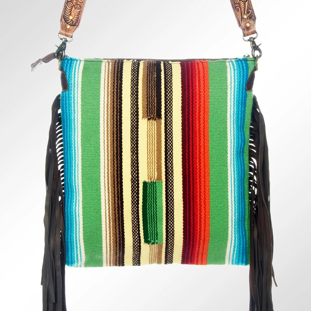 American Darling ADBGZ272 Messenger Hand Tooled Saddle Blanket Genuine Leather Women Bag Western Handbag Purse
