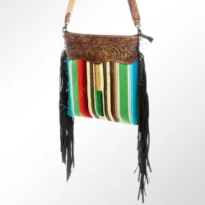 American Darling ADBGZ272 Messenger Hand Tooled Saddle Blanket Genuine Leather Women Bag Western Handbag Purse