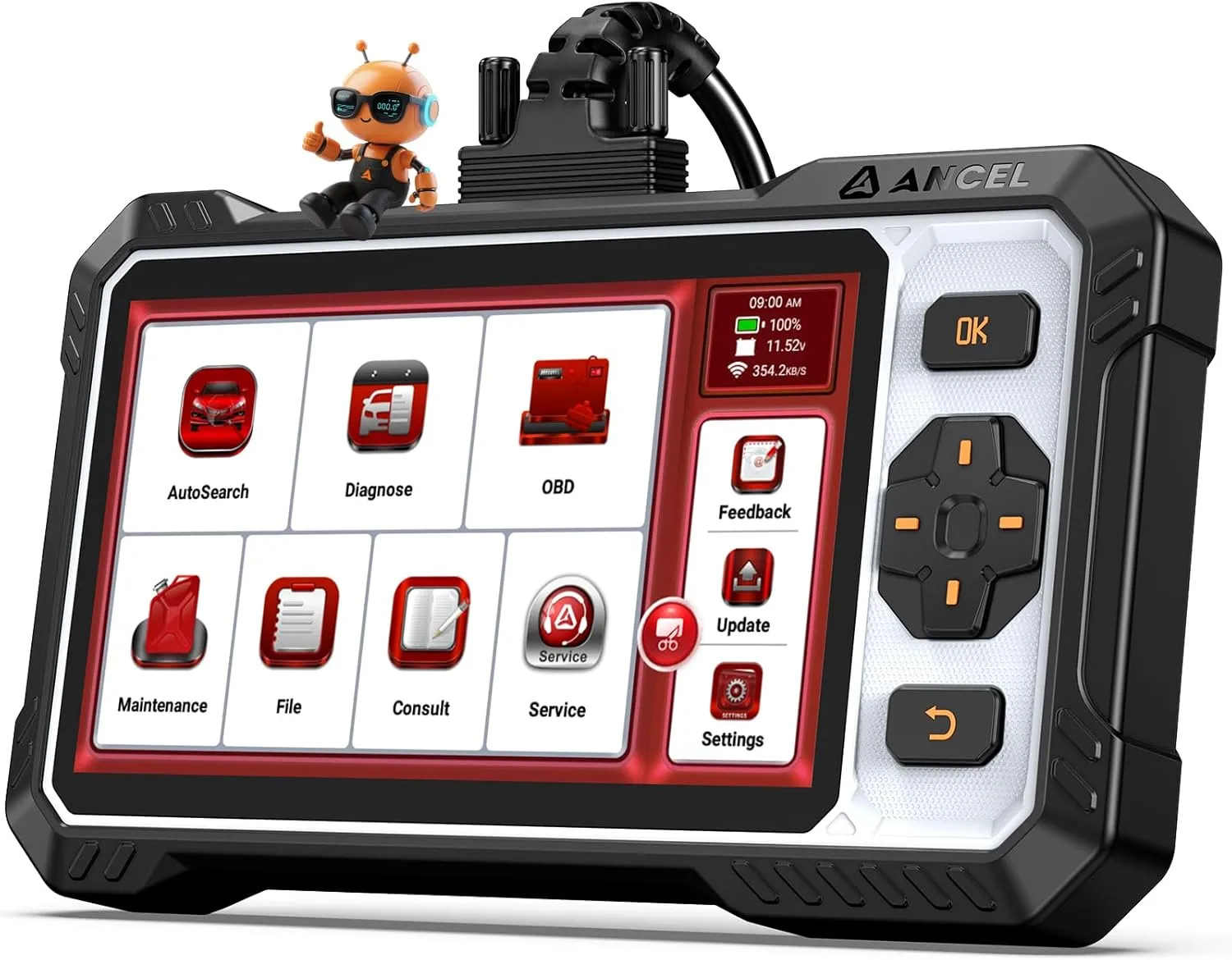 ANCEL OBD2 Scanner FX6100 Bidirectional Scan Tool, All Systems Car Scanner Diagnostic Tool with Active Test, 15  Reset Services, Oil Light/EPB/BMS/ABS Bleeding/SAS Reset, CAN-FD FCA Support, AutoVIN