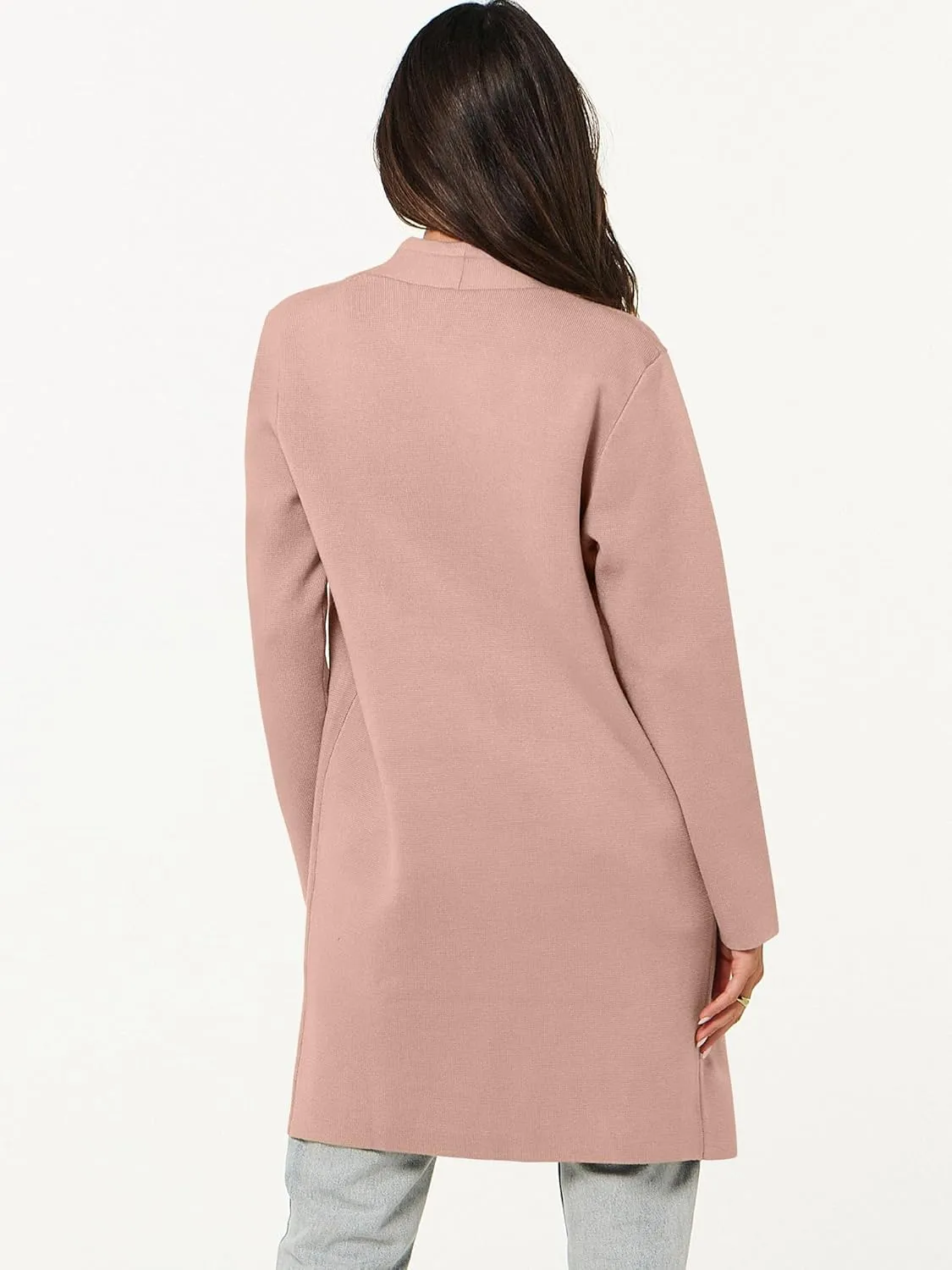 ANRABESS Cardigan Sweater for Women Casual 2025 Fall Fashion Coat Long Sleeve Open Front Knit Coatigan Outwear