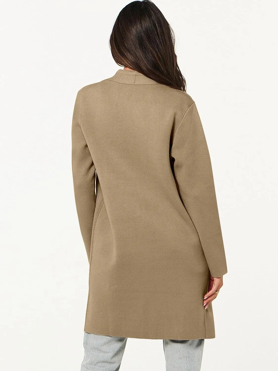 ANRABESS Cardigan Sweater for Women Casual 2025 Fall Fashion Coat Long Sleeve Open Front Knit Coatigan Outwear