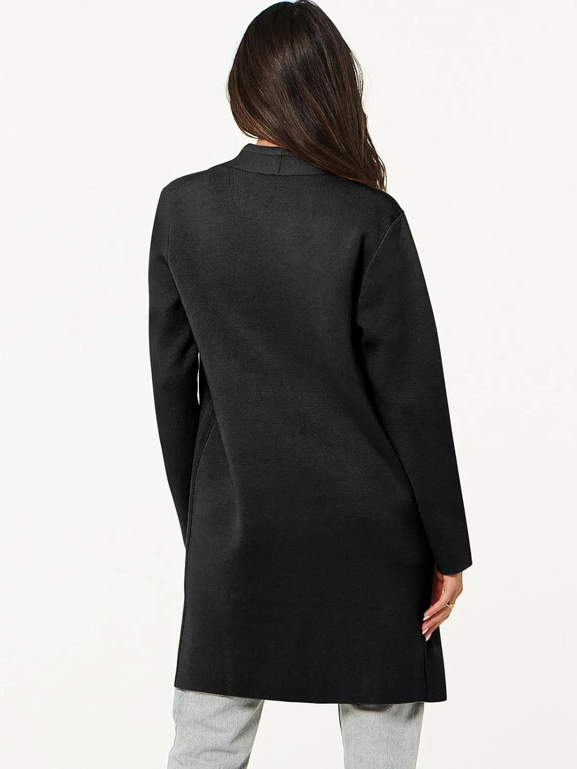 ANRABESS Cardigan Sweater for Women Casual 2025 Fall Fashion Coat Long Sleeve Open Front Knit Coatigan Outwear