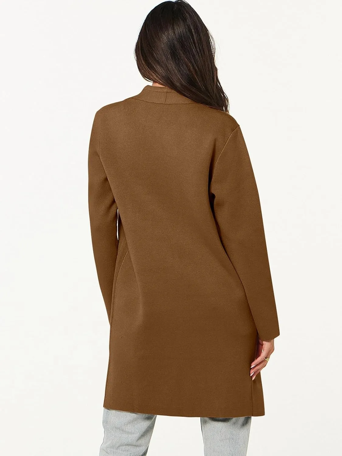 ANRABESS Cardigan Sweater for Women Casual 2025 Fall Fashion Coat Long Sleeve Open Front Knit Coatigan Outwear