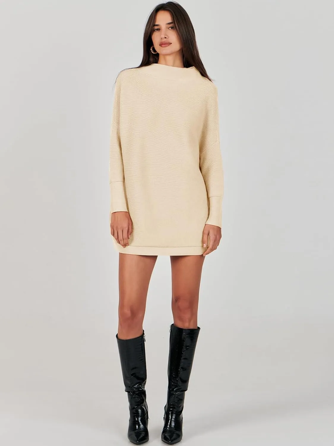 ANRABESS Women Oversized Casual Loose Turtleneck Long Sleeve Slouchy Baggy Knit Tunic Sweaters Pullover 2024 Fall Outfits