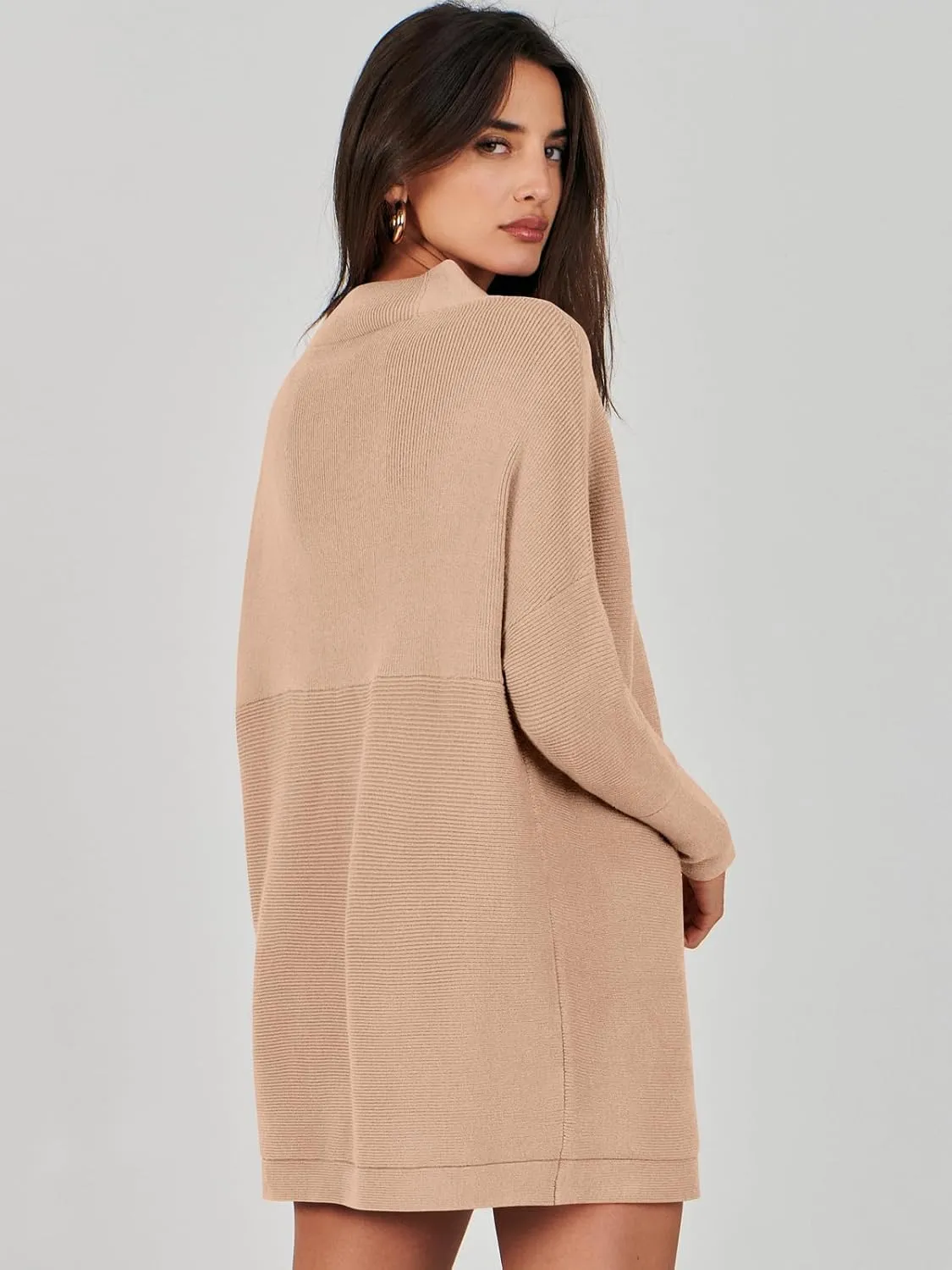 ANRABESS Women Oversized Casual Loose Turtleneck Long Sleeve Slouchy Baggy Knit Tunic Sweaters Pullover 2024 Fall Outfits
