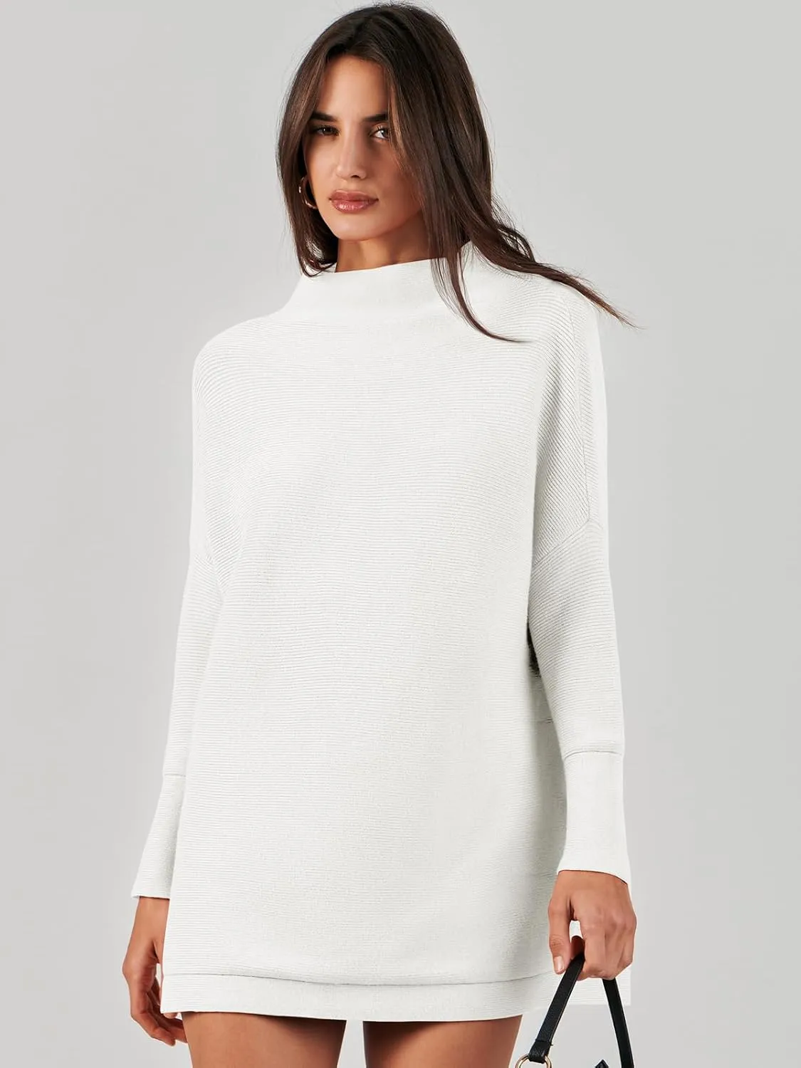 ANRABESS Women Oversized Casual Loose Turtleneck Long Sleeve Slouchy Baggy Knit Tunic Sweaters Pullover 2024 Fall Outfits
