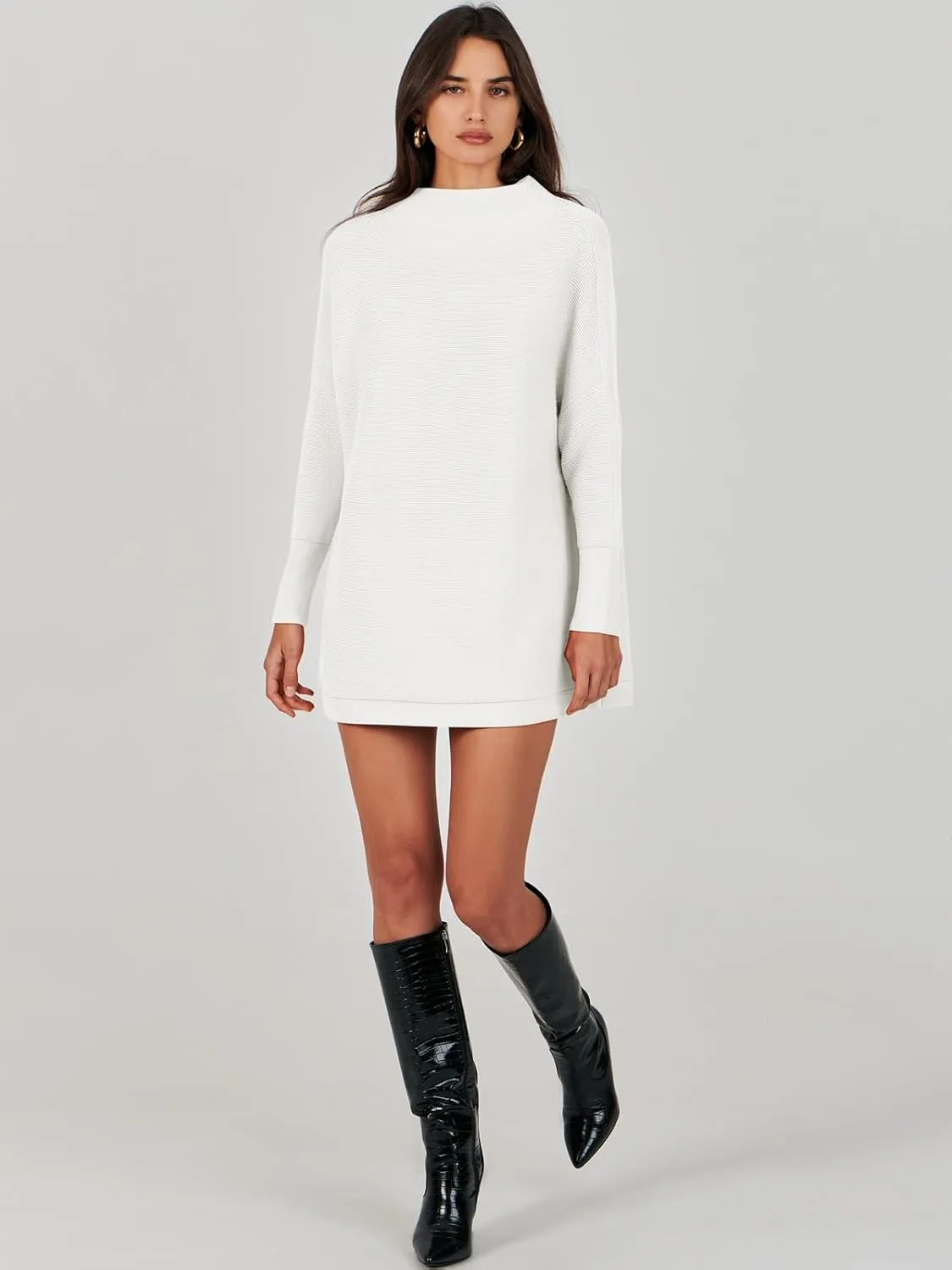 ANRABESS Women Oversized Casual Loose Turtleneck Long Sleeve Slouchy Baggy Knit Tunic Sweaters Pullover 2024 Fall Outfits