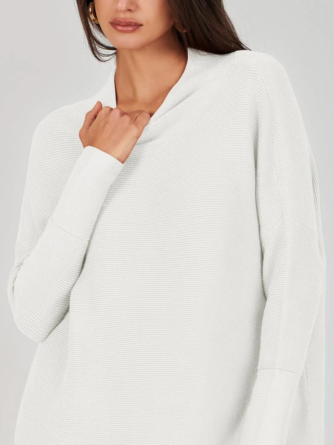 ANRABESS Women Oversized Casual Loose Turtleneck Long Sleeve Slouchy Baggy Knit Tunic Sweaters Pullover 2024 Fall Outfits