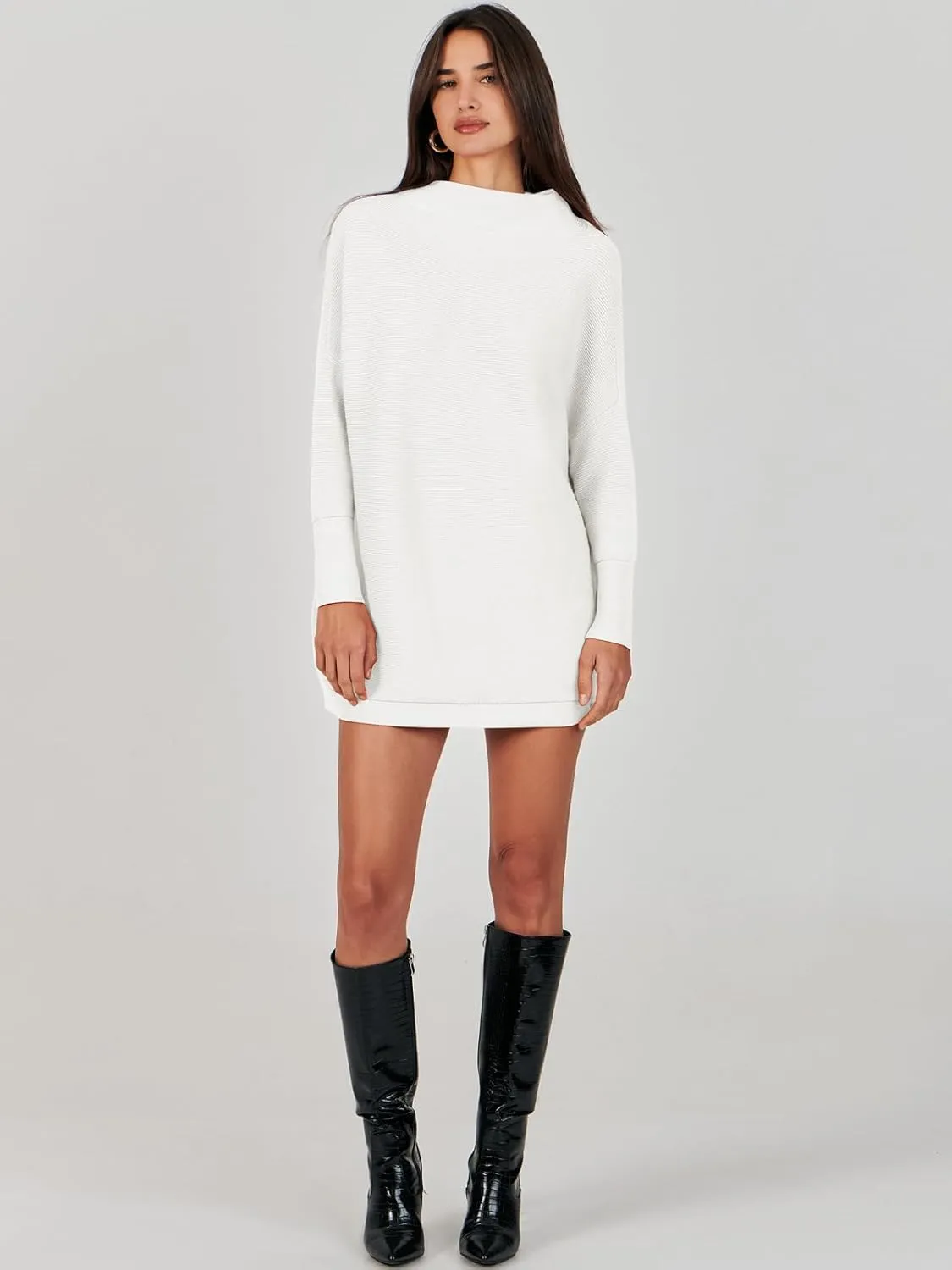 ANRABESS Women Oversized Casual Loose Turtleneck Long Sleeve Slouchy Baggy Knit Tunic Sweaters Pullover 2024 Fall Outfits
