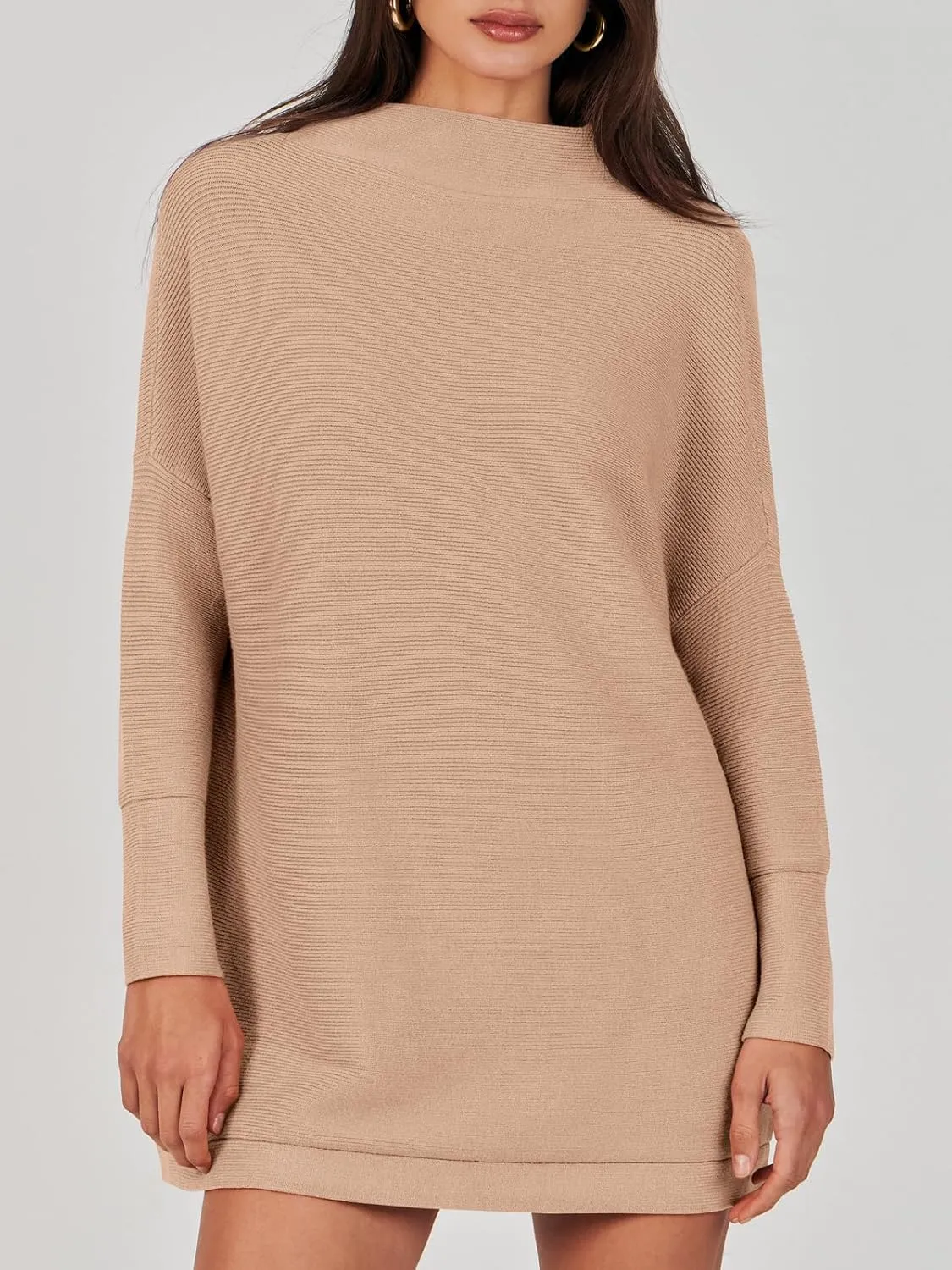 ANRABESS Women Oversized Casual Loose Turtleneck Long Sleeve Slouchy Baggy Knit Tunic Sweaters Pullover 2024 Fall Outfits
