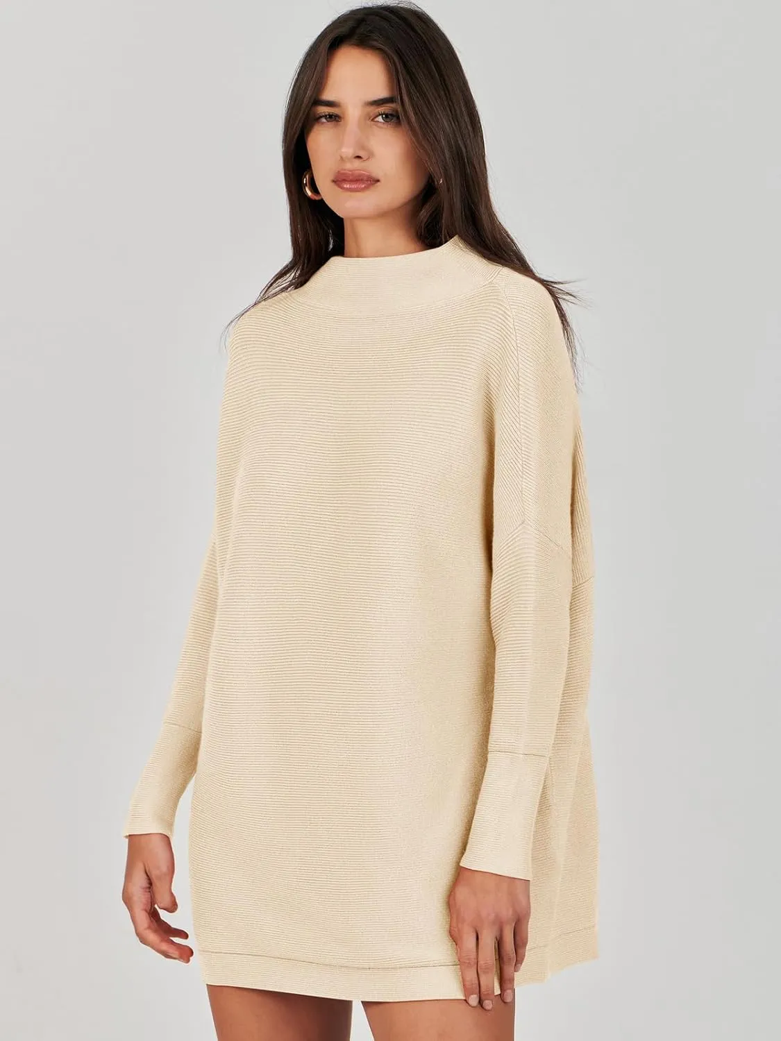 ANRABESS Women Oversized Casual Loose Turtleneck Long Sleeve Slouchy Baggy Knit Tunic Sweaters Pullover 2024 Fall Outfits
