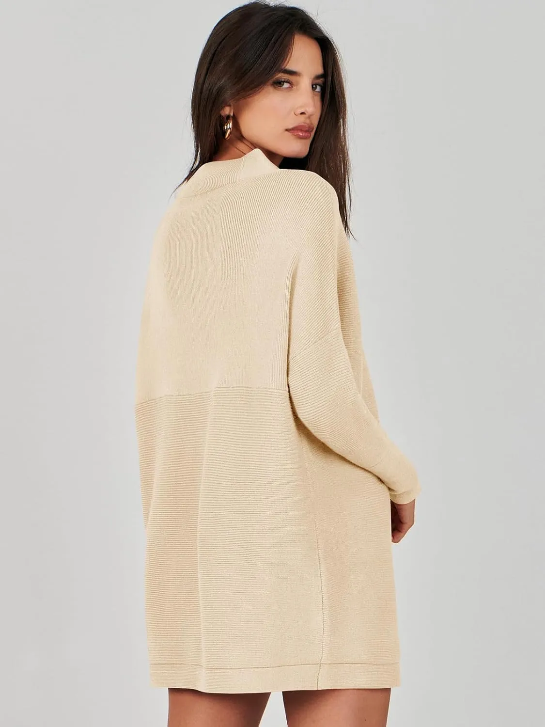 ANRABESS Women Oversized Casual Loose Turtleneck Long Sleeve Slouchy Baggy Knit Tunic Sweaters Pullover 2024 Fall Outfits