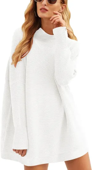 ANRABESS Women Oversized Casual Loose Turtleneck Long Sleeve Slouchy Baggy Knit Tunic Sweaters Pullover 2024 Fall Outfits