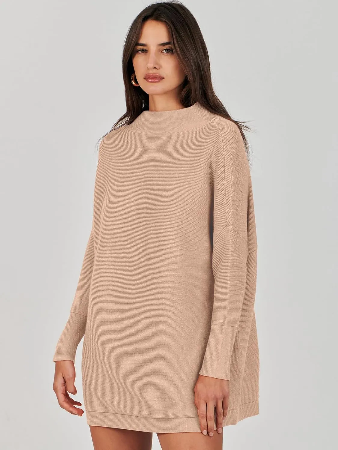 ANRABESS Women Oversized Casual Loose Turtleneck Long Sleeve Slouchy Baggy Knit Tunic Sweaters Pullover 2024 Fall Outfits
