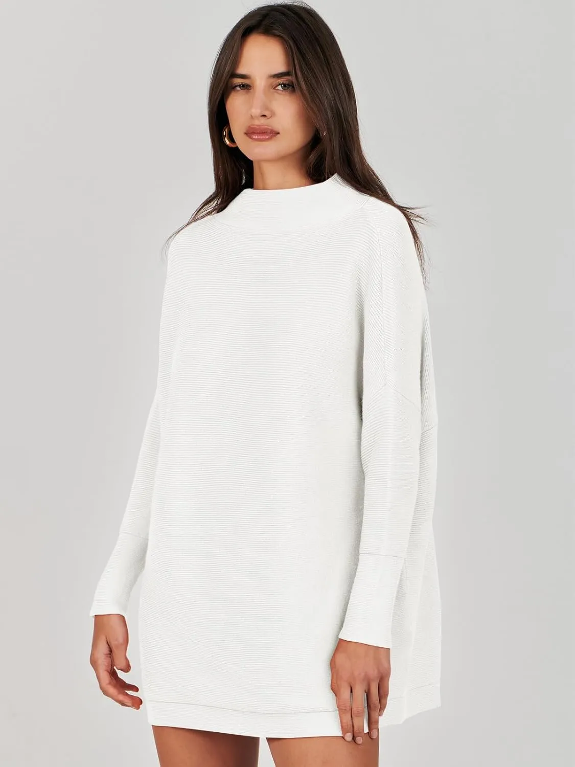ANRABESS Women Oversized Casual Loose Turtleneck Long Sleeve Slouchy Baggy Knit Tunic Sweaters Pullover 2024 Fall Outfits
