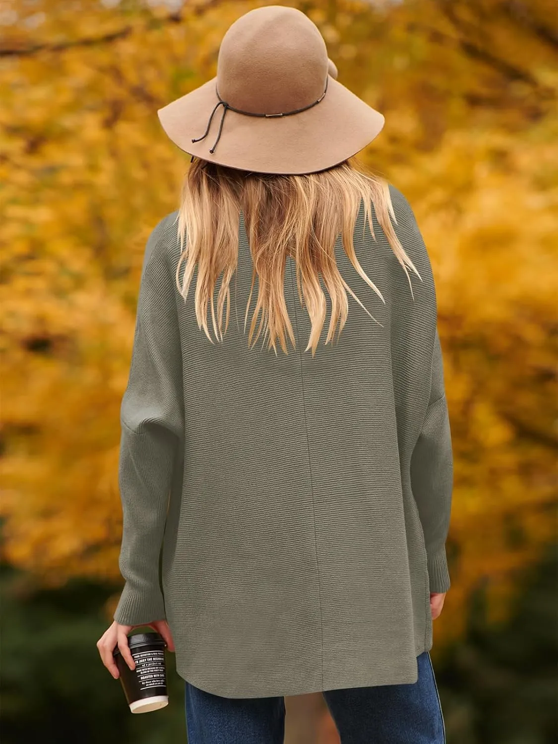 ANRABESS Womens Oversized Turtleneck Batwing Long Sleeve Casual Cozy Baggy Knit Pullover Tunic Sweater 2024 Fall Outfits